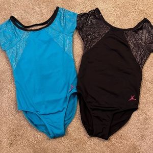 LOT of 2 Girls Gymnastics Leotards Size XS Excellent Used Condition!!